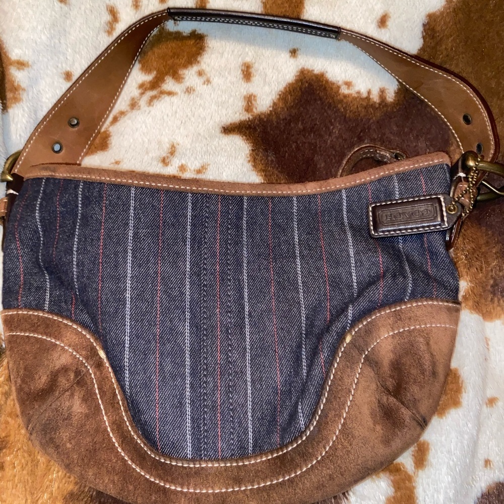 New Suede/Denim Coach Bag
